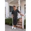 imageCOOFANDY Mens 2 Pieces Linen Set Henley Shirt Short Sleeve and Harem Capri Pants Wide Leg Baggy Beach Yoga Trousers OutfitsBlack