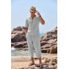 imageCOOFANDY Mens 2 Pieces Linen Set Henley Shirt Short Sleeve and Harem Capri Pants Wide Leg Baggy Beach Yoga Trousers OutfitsGrey