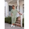 imageCOOFANDY Mens 2 Pieces Linen Set Henley Shirt Short Sleeve and Harem Capri Pants Wide Leg Baggy Beach Yoga Trousers OutfitsLight Green