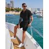 imageCOOFANDY Mens 2 Pieces Outfits Casual Quarter Zip Polo Shirt and Shorts Set Athletic Jogging Summer Tracksuit1black