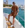 imageCOOFANDY Mens 2 Pieces Outfits Casual Quarter Zip Polo Shirt and Shorts Set Athletic Jogging Summer TracksuitBrown