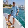 imageCOOFANDY Mens 2 Pieces Outfits Casual Quarter Zip Polo Shirt and Shorts Set Athletic Jogging Summer TracksuitLight Blue