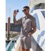 imageCOOFANDY Mens 2 Pieces Outfits Casual Quarter Zip Polo Shirt and Shorts Set Athletic Jogging Summer TracksuitLight Grey