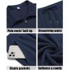 imageCOOFANDY Mens 2 Pieces Outfits Casual Quarter Zip Polo Shirt and Shorts Set Athletic Jogging Summer TracksuitNavy Blue