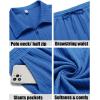 imageCOOFANDY Mens 2 Pieces Outfits Casual Quarter Zip Polo Shirt and Shorts Set Athletic Jogging Summer TracksuitRoyal Blue