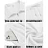 imageCOOFANDY Mens 2 Pieces Outfits Casual Quarter Zip Polo Shirt and Shorts Set Athletic Jogging Summer TracksuitWhite
