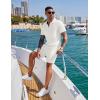 imageCOOFANDY Mens 2 Pieces Outfits Casual Quarter Zip Polo Shirt and Shorts Set Athletic Jogging Summer TracksuitWhite