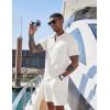 imageCOOFANDY Mens 2 Pieces Outfits Casual Quarter Zip Polo Shirt and Shorts Set Athletic Jogging Summer TracksuitWhite