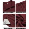 imageCOOFANDY Mens 2 Pieces Outfits Casual Quarter Zip Polo Shirt and Shorts Set Athletic Jogging Summer TracksuitWine Red