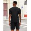 imageCOOFANDY Mens 2 Pieces Outfits Casual Quarter Zip Polo T Shirt and Shorts Set Athletic Jogging Summer Tracksuit01black