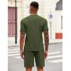 imageCOOFANDY Mens 2 Pieces Outfits Casual Quarter Zip Polo T Shirt and Shorts Set Athletic Jogging Summer TracksuitArmy Green