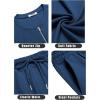 imageCOOFANDY Mens 2 Pieces Outfits Casual Quarter Zip Polo T Shirt and Shorts Set Athletic Jogging Summer TracksuitBlue