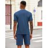 imageCOOFANDY Mens 2 Pieces Outfits Casual Quarter Zip Polo T Shirt and Shorts Set Athletic Jogging Summer TracksuitBlue