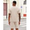 imageCOOFANDY Mens 2 Pieces Outfits Casual Quarter Zip Polo T Shirt and Shorts Set Athletic Jogging Summer TracksuitChampagne