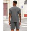 imageCOOFANDY Mens 2 Pieces Outfits Casual Quarter Zip Polo T Shirt and Shorts Set Athletic Jogging Summer TracksuitDark Grey