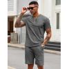 imageCOOFANDY Mens 2 Pieces Outfits Casual Quarter Zip Polo T Shirt and Shorts Set Athletic Jogging Summer TracksuitDark Grey