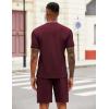 imageCOOFANDY Mens 2 Pieces Outfits Casual Quarter Zip Polo T Shirt and Shorts Set Athletic Jogging Summer TracksuitDate Red