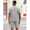 imageCOOFANDY Mens 2 Pieces Outfits Casual Quarter Zip Polo T Shirt and Shorts Set Athletic Jogging Summer TracksuitLight Grey