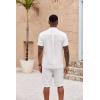 imageCOOFANDY Mens 2 Pieces Set Short Sleeve Henley Shirts and Shorts Pants Texture Summer Beach Vacation OutfitsWhite