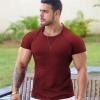 imageCOOFANDY Mens 3 Pack Workout T Shirts Short Sleeve Gym Bodybuilding Muscle Shirt Base Layer Fitness Tee TopsWine Red