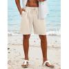 imageCOOFANDY Mens Beach Shorts 9quot Elastic Waist Drawstring Casual Shorts Regular Fit Summer Textured ShortsBeige