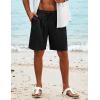 imageCOOFANDY Mens Beach Shorts 9quot Elastic Waist Drawstring Casual Shorts Regular Fit Summer Textured ShortsBlack