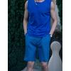 imageCOOFANDY Mens Beach Shorts 9quot Elastic Waist Drawstring Casual Shorts Regular Fit Summer Textured ShortsBlue