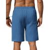 imageCOOFANDY Mens Beach Shorts 9quot Elastic Waist Drawstring Casual Shorts Regular Fit Summer Textured ShortsBlue