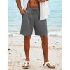 imageCOOFANDY Mens Beach Shorts 9quot Elastic Waist Drawstring Casual Shorts Regular Fit Summer Textured ShortsDark Grey