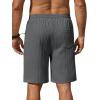 imageCOOFANDY Mens Beach Shorts 9quot Elastic Waist Drawstring Casual Shorts Regular Fit Summer Textured ShortsDark Grey