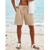 imageCOOFANDY Mens Beach Shorts 9quot Elastic Waist Drawstring Casual Shorts Regular Fit Summer Textured ShortsKhaki