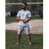 imageCOOFANDY Mens Beach Shorts 9quot Elastic Waist Drawstring Casual Shorts Regular Fit Summer Textured ShortsLight Grey