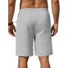 imageCOOFANDY Mens Beach Shorts 9quot Elastic Waist Drawstring Casual Shorts Regular Fit Summer Textured ShortsLight Grey
