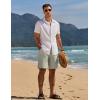 imageCOOFANDY Mens Casual Beach Shorts Summer Elastic Waist Shorts Lightweight Drawstring Golf ShortsLight Grey
