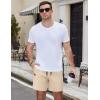 imageCOOFANDY Mens Casual Cotton Shorts 5 Inch Summer Beach Shorts Lightweight Drawstring Elastic Waist Chino Golf ShortsBeige