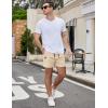 imageCOOFANDY Mens Casual Cotton Shorts 5 Inch Summer Beach Shorts Lightweight Drawstring Elastic Waist Chino Golf ShortsBeige