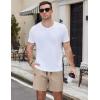 imageCOOFANDY Mens Casual Cotton Shorts 5 Inch Summer Beach Shorts Lightweight Drawstring Elastic Waist Chino Golf ShortsLight Khaki