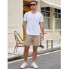 imageCOOFANDY Mens Casual Cotton Shorts 5 Inch Summer Beach Shorts Lightweight Drawstring Elastic Waist Chino Golf ShortsLight Khaki