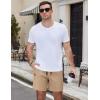 imageCOOFANDY Mens Casual Cotton Shorts 5 Inch Summer Beach Shorts Lightweight Drawstring Elastic Waist Chino Golf ShortsLight Tan