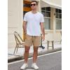 imageCOOFANDY Mens Casual Cotton Shorts 5 Inch Summer Beach Shorts Lightweight Drawstring Elastic Waist Chino Golf ShortsLight Tan
