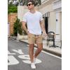 imageCOOFANDY Mens Casual Cotton Shorts 5 Inch Summer Beach Shorts Lightweight Drawstring Elastic Waist Chino Golf ShortsLight Tan