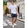 imageCOOFANDY Mens Casual Cotton Shorts 5 Inch Summer Beach Shorts Lightweight Drawstring Elastic Waist Chino Golf ShortsNavy Blue