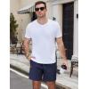 imageCOOFANDY Mens Casual Cotton Shorts 5 Inch Summer Beach Shorts Lightweight Drawstring Elastic Waist Chino Golf ShortsNavy Blue