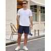 imageCOOFANDY Mens Casual Cotton Shorts 5 Inch Summer Beach Shorts Lightweight Drawstring Elastic Waist Chino Golf ShortsNavy Blue