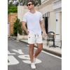 imageCOOFANDY Mens Casual Cotton Shorts 5 Inch Summer Beach Shorts Lightweight Drawstring Elastic Waist Chino Golf ShortsWhite