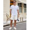 imageCOOFANDY Mens Casual Cotton Shorts 5 Inch Summer Beach Shorts Lightweight Drawstring Elastic Waist Chino Golf ShortsWhite