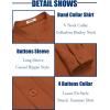imageCOOFANDY Mens Casual Henley Shirt Band Collar Long Sleeve Shirt Beach Hippie Summer Button T ShirtBrown