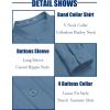 imageCOOFANDY Mens Casual Henley Shirt Band Collar Long Sleeve Shirt Beach Hippie Summer Button T ShirtDark Blue