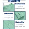 imageCOOFANDY Mens Casual Henley Shirt Band Collar Long Sleeve Shirt Beach Hippie Summer Button T ShirtIce Green