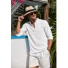 imageCOOFANDY Mens Casual Henley Shirt Band Collar Long Sleeve Shirt Beach Hippie Summer Button T ShirtWhite
